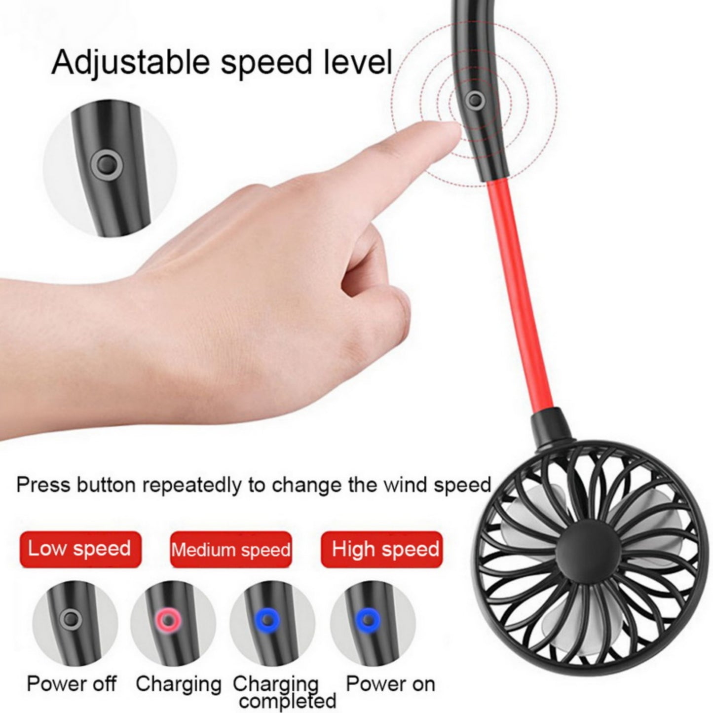 Hanging Neck Fan for Kitchen | Folding Handheld Fan Wearable Portable Neckband Mini Fan USB Smart Neck Fan